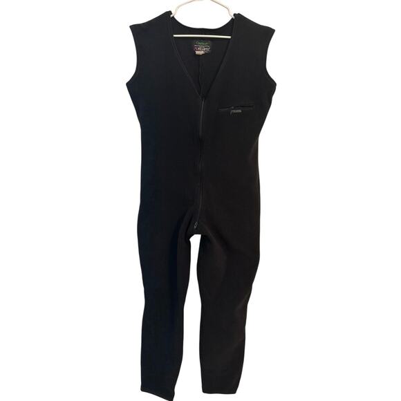 Vintage Powertec Women's Size XL Black Fleece Lined Power Bibs One Piece Snow - Picture 1 of 9